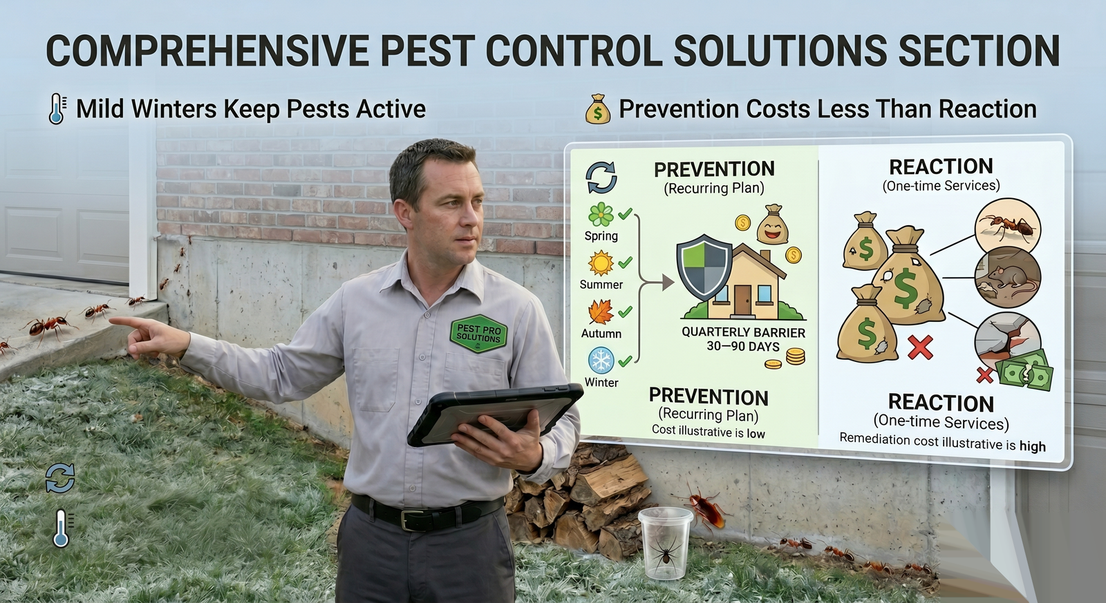 Parker Pest Pro seasonal pest control treatment across Northern California